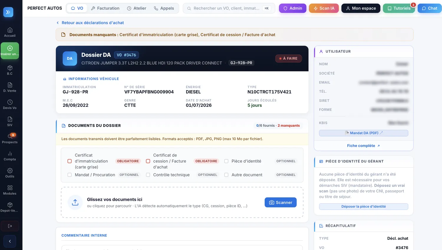 Déclaration SIV (cession) dans GestionVO